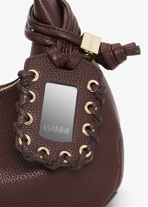 Hobo Mini Grained bag Chicory Coffee A7102 Ganni 